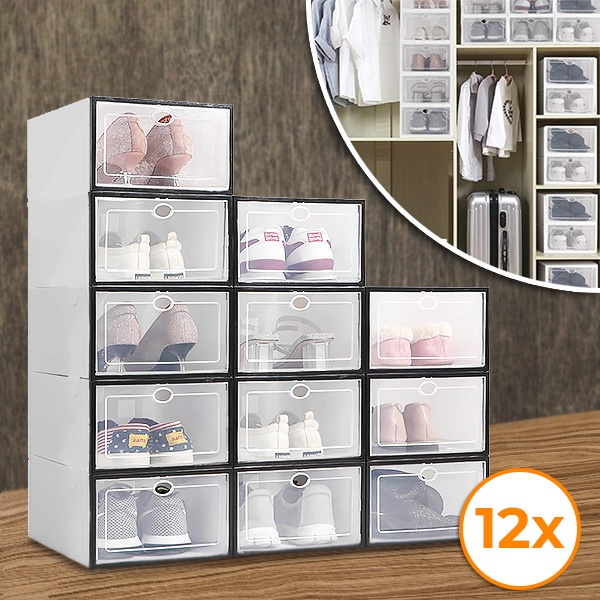 Prozirne složive kutije za cipele - set od 12 komada | SHOEZY