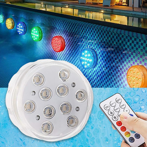 Set od 4 vodootporna RGB svjetla + daljinski upravljač | AQUASHEIN
