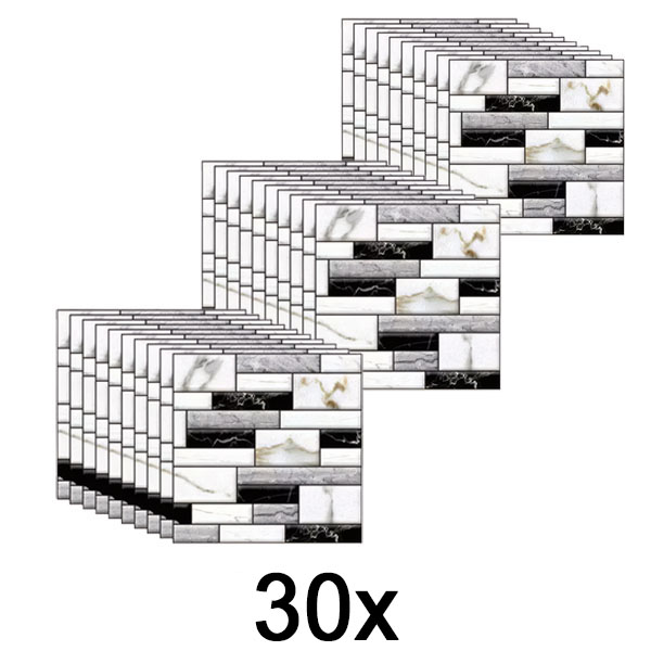 3x 3D zidne naljepnice s mramornim izgledom (10 kom) | MARBLEBLOCKS