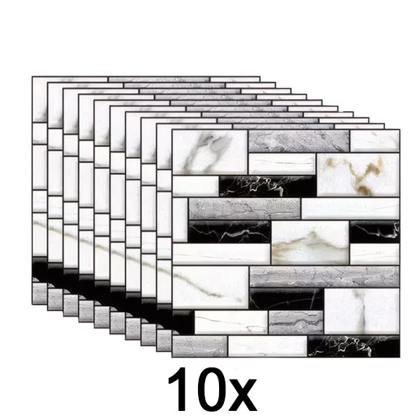 1x 3D zidne naljepnice s mramornim izgledom (10 kom) | MARBLEBLOCKS