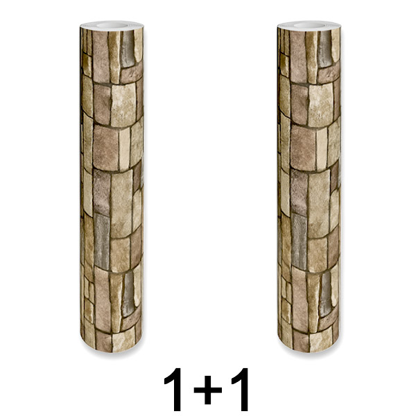 1x 1+1 GRATIS Samoljepljivi 3D zidni panel s uzorkom cigle | WALLCORWRAP