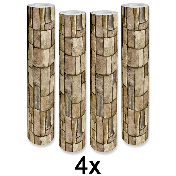 4x Samoljepljivi 3D zidni panel s uzorkom cigle | WALLCORWRAP
