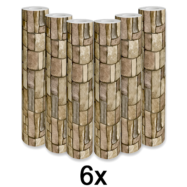 6x Samoljepljivi 3D zidni panel s uzorkom cigle | WALLCORWRAP